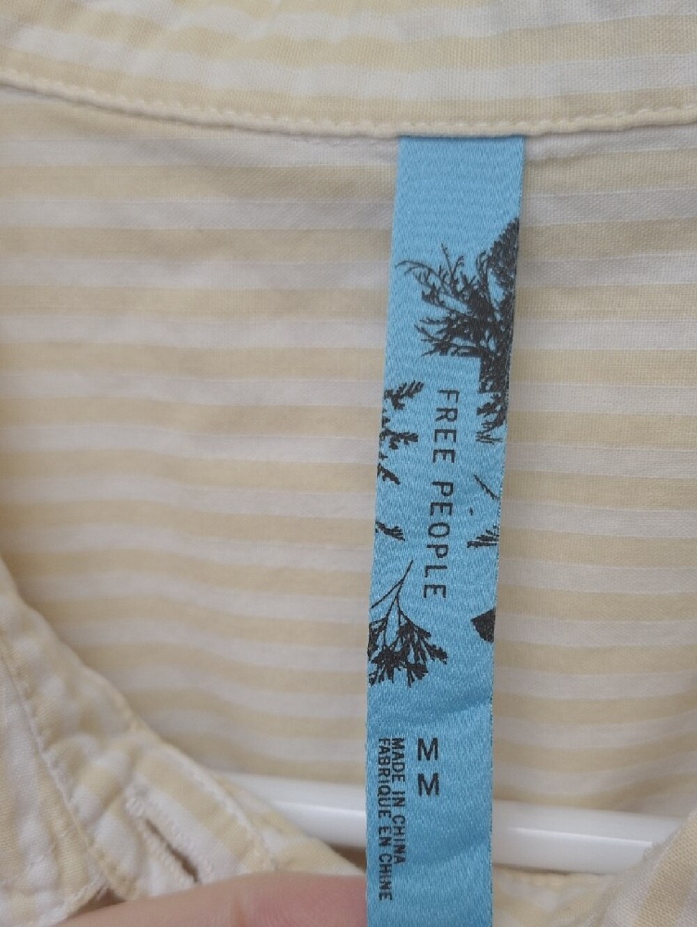 Free People Cream and White Striped Button-Front Shirt Dress With Drop Waist - Picture 2 of 12
